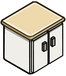 Granite Top Double Cabinet